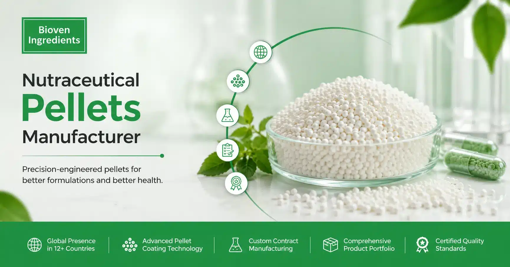 Nutraceutical pellet manufacturer- Bioven Ingredients